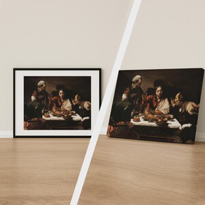 Supper at Emmaus Print by Michelangelo Caravaggio, Classic Baroque Poster, Vintage Wall Art, Canvas Fine Art Decor