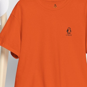 Minimalist Linux T-Shirt: Penguin Logo, Developer Geek Gift