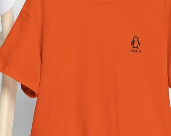 Minimalist Linux T-Shirt: Penguin Logo, Developer Geek Gift