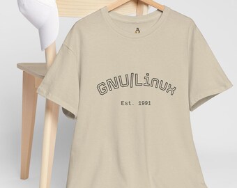 Minimalistisches GNU Linol T-Shirt: Freie Software, ethisches Tech Geschenk
