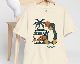 RetroLinux T Shirt - Vintage Sommer Pinguin T-Shirt für Programmierer & Open Foundation Fans