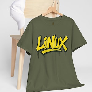 Koszulka z napisem „Graffiti Linux”: Miejski programista open source