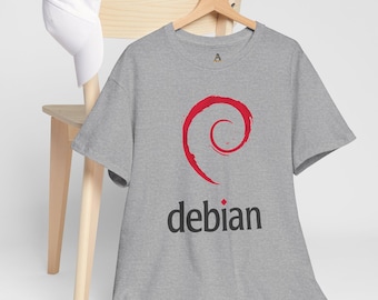 Debian Linol T-Shirt: Offizielles Debian Logo Minimales Design fürLinux & Open File Fans