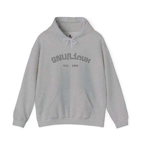 GNU/Linux Hoodie: Minimalist Open Source Coder Gift