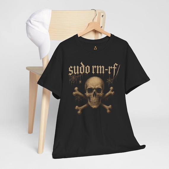 Gothic Skull Linux Shirt: Halloween Hacker Gift for Programmers