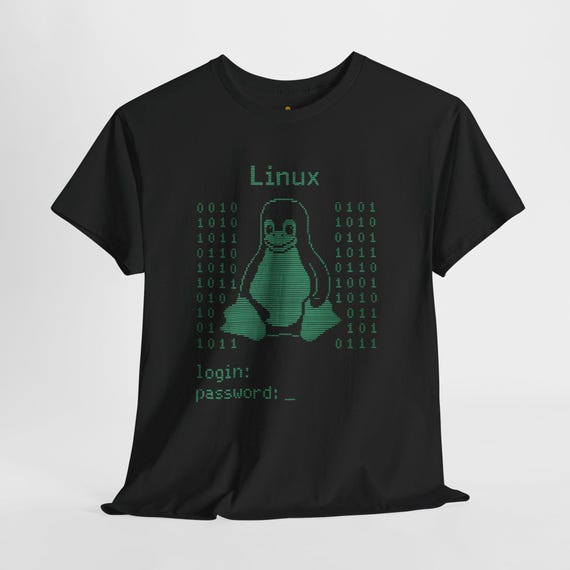 Retro Linux Terminal T-shirt: Green Tux Hacker Tee - Etsy