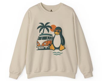 Lustiges Sweatshirt mit lustigem Pinguin Programmierer Rundhalsausschnitt