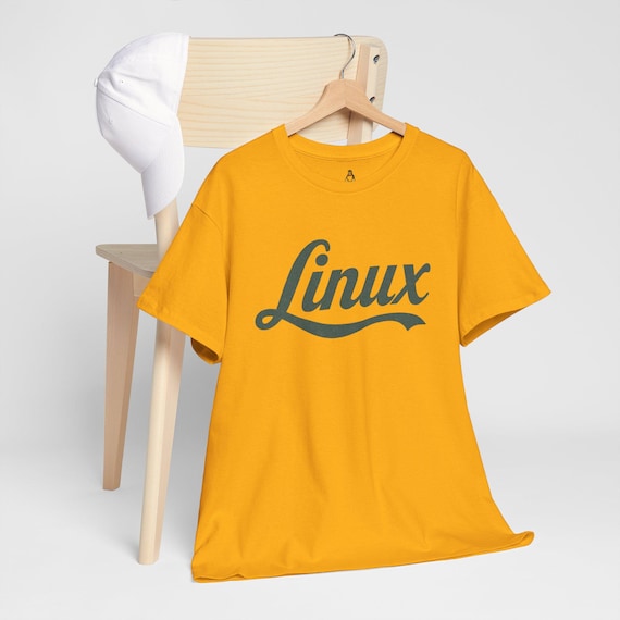 Retro Linux T Shirt - Vintage Script Logo for Developers, Hackers & Open Source Fans