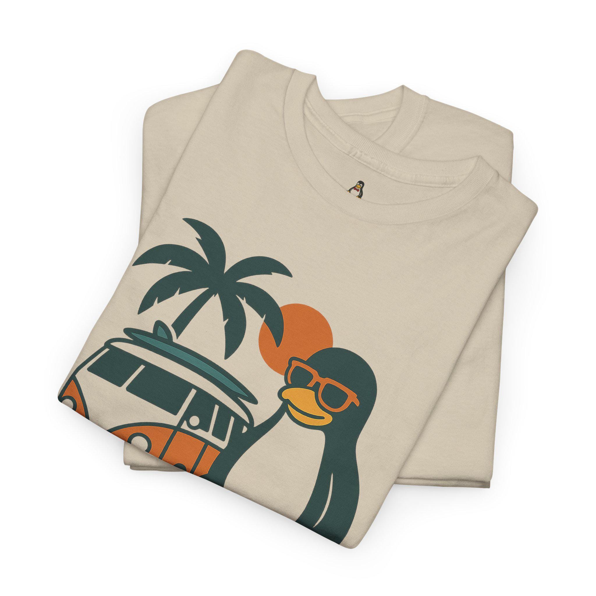 Retro Linux T Shirt - Vintage Summer Penguin Tee for Developers