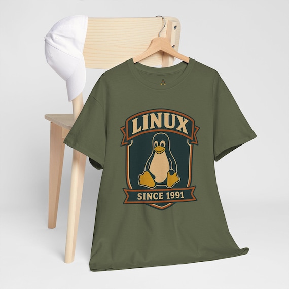 Vintage Linux T-Shirt: Tux Penguin, Open Source Geek Tee