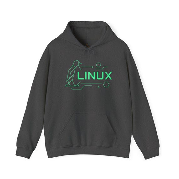 Linux Hoodie: Futuristic Tux Tech Design Hoodie for Developers, Programmers & Open Source Fans