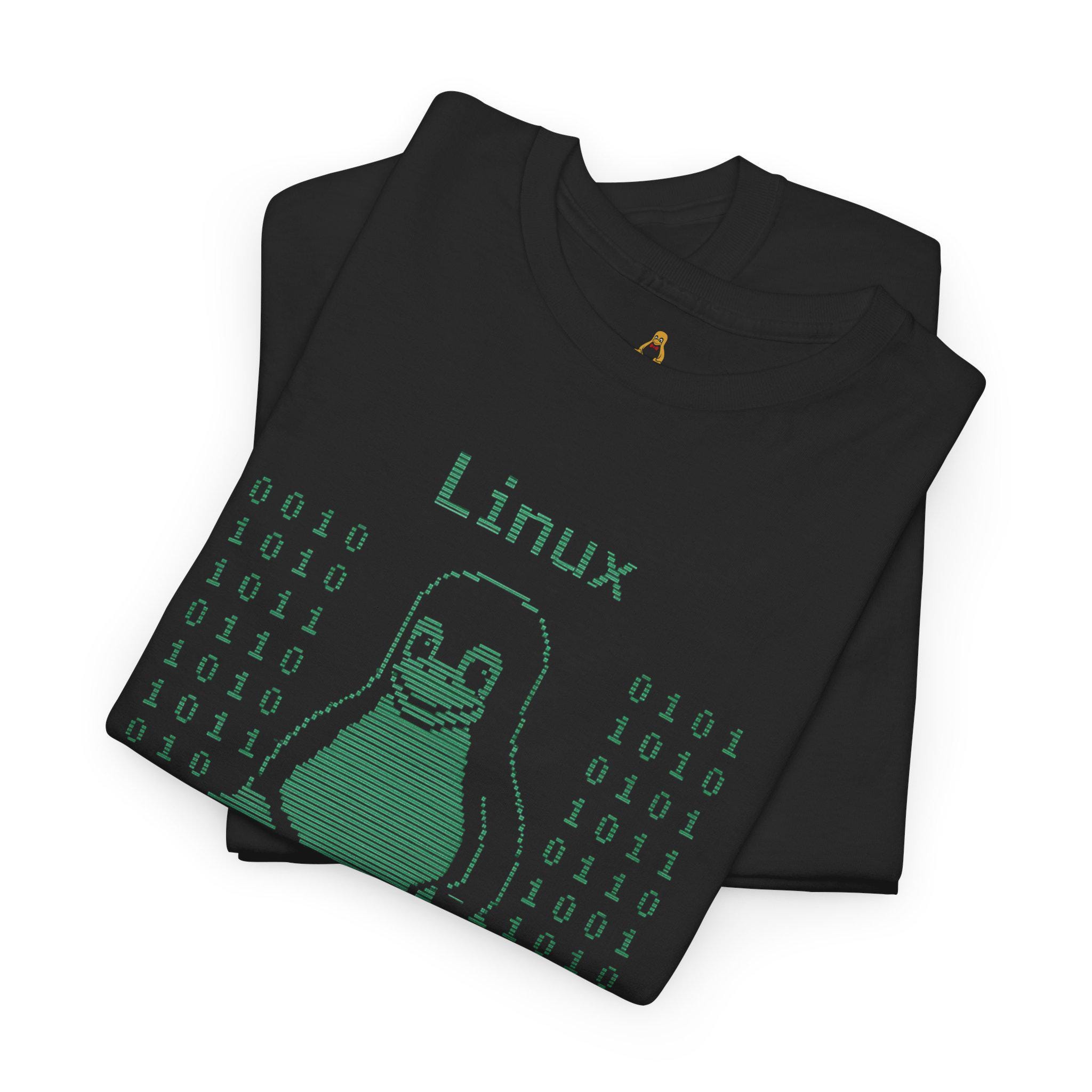 Retro Linux Terminal T-shirt: Green Tux Hacker Tee - Etsy