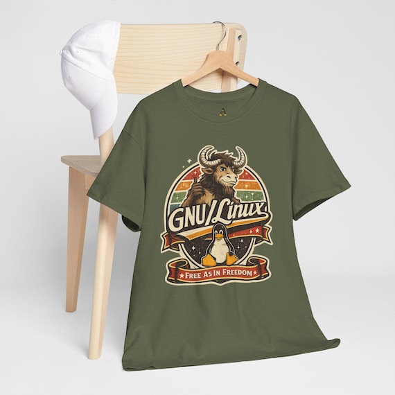 GNU/Linux T-Shirt: Retro Open Source Freedom Tee