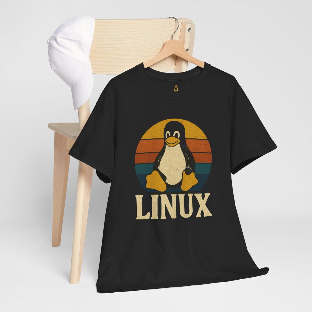 Retro Linux T-shirt: Vintage Tux Penguin Graphic, Open Source - Etsy
