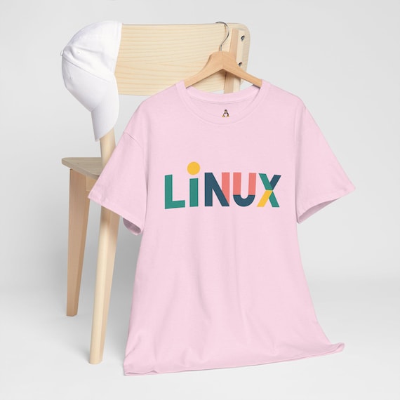 Colorful Linux T-Shirt: Modern Typography, Open Source Tee
