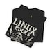 Linux Rocks T-Shirt: Skeleton Penguin Guitarist, Metalhead Coder Tee view 4