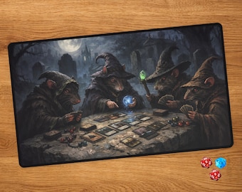 Tappetino da gioco MTG con zone per carte - Cimitero - Tappetino da scrivania personalizzato per Magic the Gathering