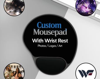 Mousepad personalizado com apoio para o pulso | Mousepad personalizado, decoração ergonômica para escritório