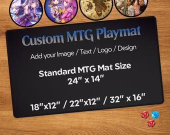 Personalisierte MTG Spielmatte mit Card Zones - Personalisierte TKG Schreibtischunterlage - Magic the Gathering