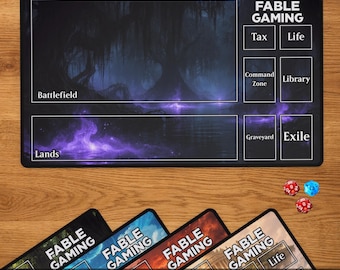 MTG Basic Lands Spielmatte mit Card Zones | Wähle Deine Landkarten-Sammelmatte