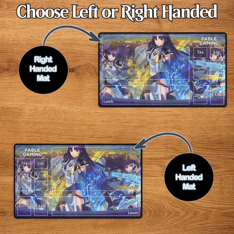 Left Handed Mat Custom MTG Playmat With Card Zones - Personalized TCG Deskmat - Magic ...