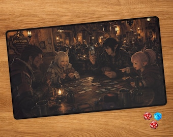 Final Fantasy 14 Charaktere spielen die MTG Playmat - FFXIV TKG Schreibtischunterlage für Magic the Gathering