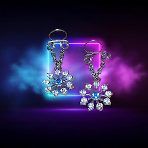 Nipple Jewelry Non Piercing Shimmer Snowflake with Gem