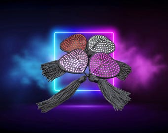 Crystal Heart Tassel Pasties – Reusable Nipple Covers – Festival & Burlesque Accessory