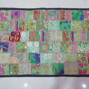 Handmade Vintage Sari Patchwork Wall Hanging, Colorful Boho Textile Art for Home Decor, Unique Gift for Housewarming