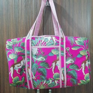 Indian Handmade Patchwork Tote Bag, Eco Friendly Quilted Vintage Shopper, Boho Carry Bag Gift for Her