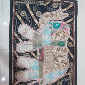 Handmade Vintage Sari Patchwork Wall Hanging, Colorful Boho Textile Art for Home Decor, Unique Gift for Housewarming