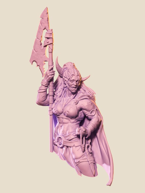 Oathmaker Miniature Figure: Orc Warrior with Axe, Resin Print