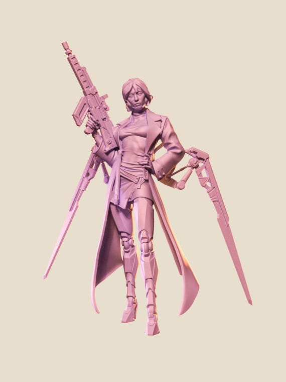 Kyra 3d printed sci fi miniature