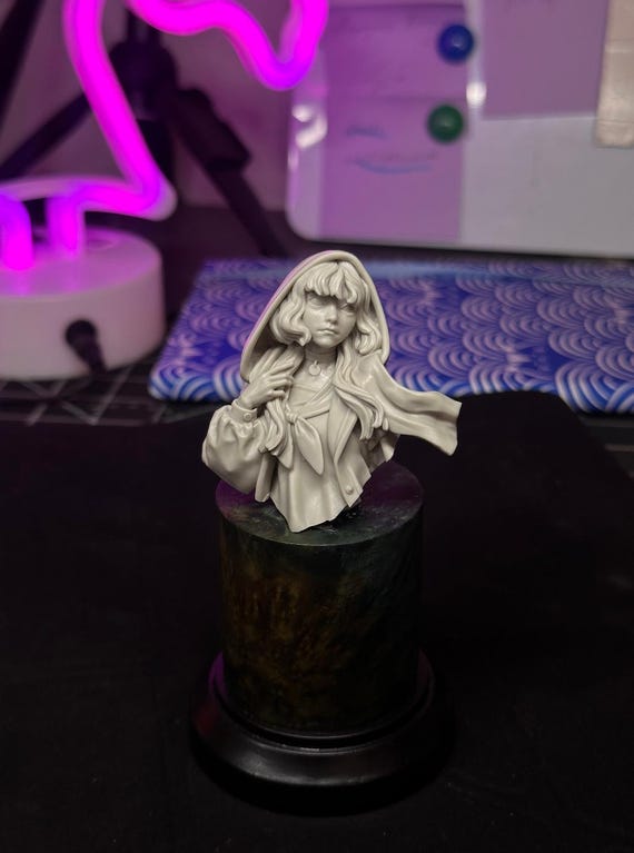 Girl in Raincoat Bust resin cast