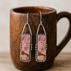 Boho Artificial Stone Pattern Earrings Ethnic Bohemian Dangle Jewellery Handmade Gift for Christmas New Year And  Valentine