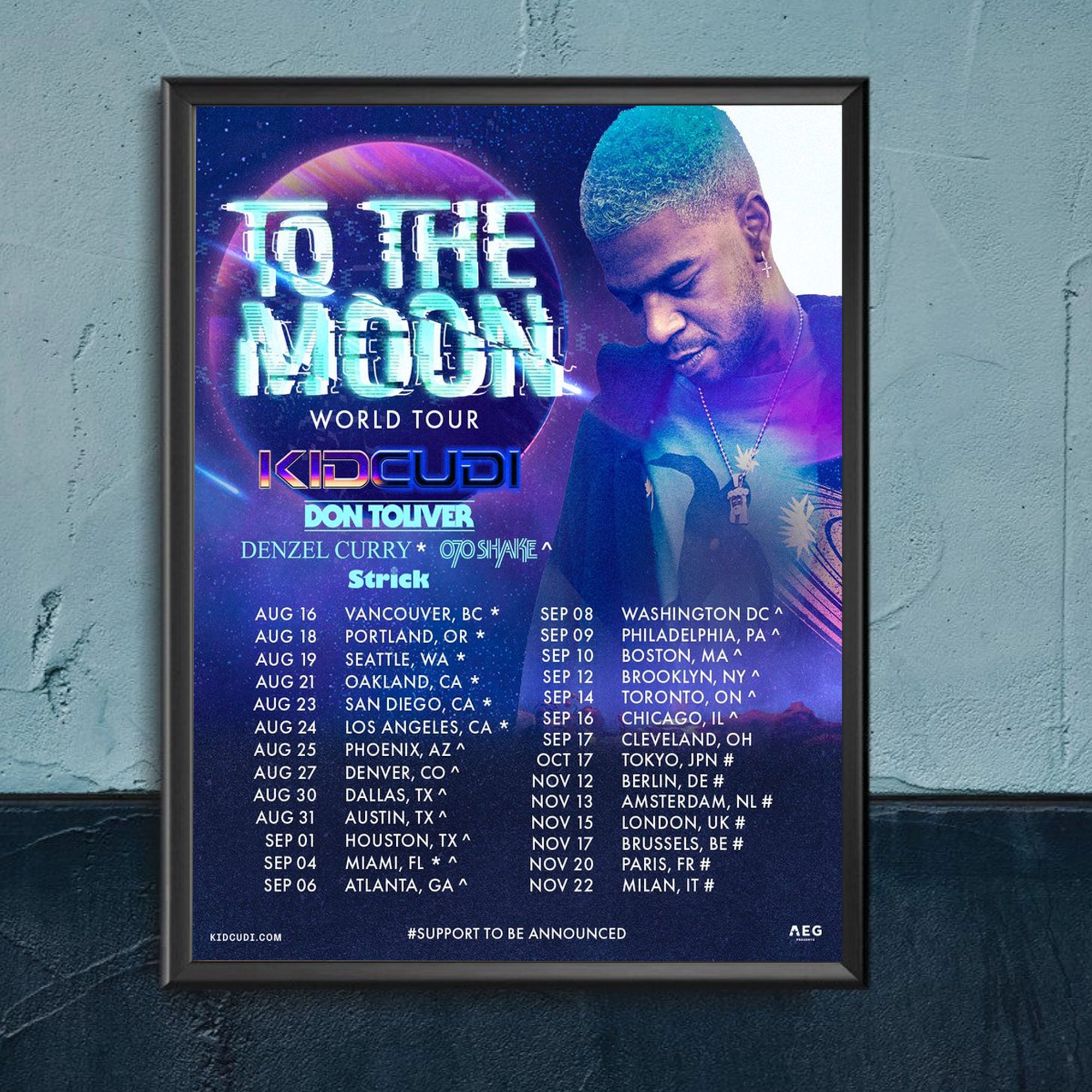 Kid Cudi To The Moon Concert 2022 Poster, Kid Cudi Tour 2022 Poster