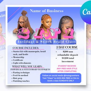 Editable Masterclass Flyer, Class Flyer, Course Flyer, Training Course Flyer Template, Lash Class, Nail Class, Beauty Class Template