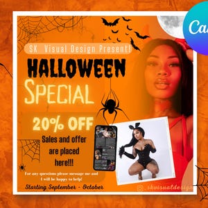Halloween Flyer, October Booking Flyer, Editable Canva Halloween Event Flyer, Fall Festival Flyer, Spooky Halloween Flyer, October Flyer