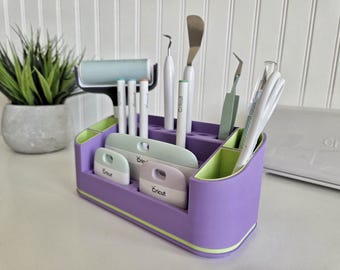 Tool Caddy For Cricut | Tools, Pen Craft Desk Organizer | Maker & Explore | Clean Matte Finish