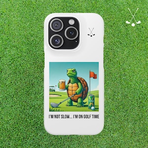Funny Golf Phone Case, Cartoon iPhone 15 Snap Cover, Wireless Charging, Golf Gift for Him or Her, Golf Trip Accessory