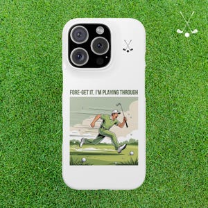 Funny Golf Phone Cover Gift for Him or Her, Cartoon Golf Phone Case, Golf Holiday Accessory, Golf Lover Snap Cover, iPhone 16