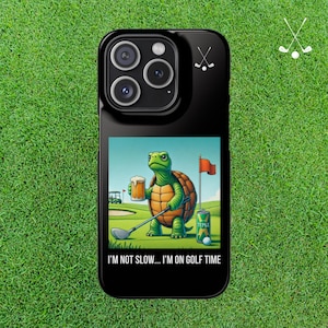 Funny Golf Phone Case, Cartoon iPhone 15 Snap Cover, Wireless Charging, Golf Gift for Him or Her, Golf Trip Accessory