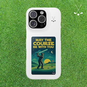 Star Wars Golf Phone Case, Funny iPhone 16 Snap Cover, Supports Wireless Charging, Gift for Golf Lovers, Golf Trip Accessory