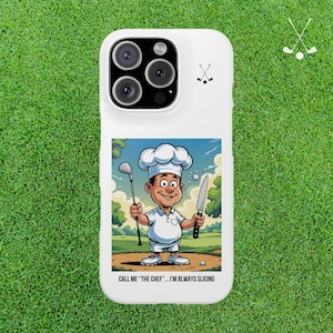 Funny Golf Phone Case, Cartoon iPhone 16 Snap Cover, Supports Wireless Charging, Golf Gift for Him or Her, Golf Trip Accessory