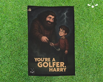 Funny Harry Potter Inspired Golf Towel, Magical Golf Gift for Kids, Wizard-Themed Accessory, Bright Fantasy Sports Towel for Young Golfers