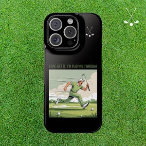 Funny Golf Phone Case, Cartoon iPhone 16 Snap Cover, Supports Wireless Charging, Golf Gift for Him or Her, Golf Trip Accessory