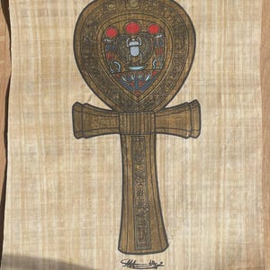Fine Handmade Ancient Egyptian Papyrus of Ankh