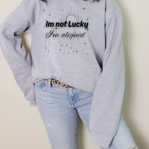 Manifestation Sweatshirt | I’m Aligned Crewneck | Law of Attraction Clothing | Positive Mindset Top | Spiritual Aesthetic Apparel