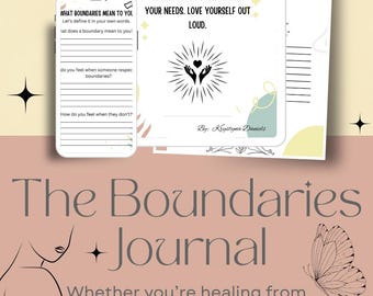 Boundaries Journal | Setting Healthy Boundaries Workbook | Guided Prompts for Relationships & Self Worth | Digital Download