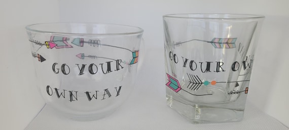Matching Tea and Whiskey Glass Set with Unique Glassware Gift for Couples